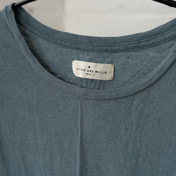 Imogene + Willie Natural Linen Cotton Muscle Tee in Blue - Small - Picture 4 of 5